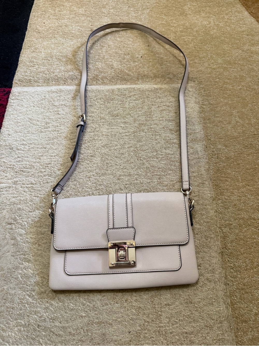 Apt. 9 Pale Pink Leather Crossbody with Gold-Tone Lock